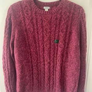 NWT! LL Bean Maroon Heather Cable-Knit Sweater- Large